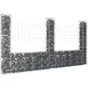 Image de vidaXL Panier de gabion en forme de U avec 3 poteaux Fer 260x20x150 cm