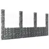 Image de vidaXL Panier de gabion en forme de U avec 4 poteaux Fer 380x20x200 cm
