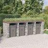 Image de vidaXL Mur de gabion pour poubelle 350x91x120 cm fer galvanisé