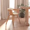 Image de vidaXL Chaise à manger Crème Similicuir et bois courbé