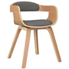Image de vidaXL Chaise à manger Gris clair Bois courbé et tissu