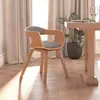 Image de vidaXL Chaise à manger Taupe Bois courbé et tissu