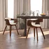 Image de vidaXL Chaises à manger lot de 2 crème similicuir et bois courbé