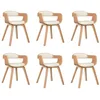 Image de vidaXL Chaises à manger lot de 6 crème similicuir et bois courbé