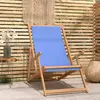 Image de vidaXL Chaise de plage pliable Bois de teck solide Bleu