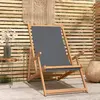 Image de vidaXL Chaise de plage pliable Bois de teck solide Gris