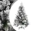 Image de vidaXL Sapin de Noël à flocons de neige et pommes de pin 150 cm PVC/PE