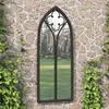 Image de vidaXL Miroir de jardin Noir 100x45 cm Fer pour utilisation extérieure