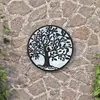 Image de vidaXL Miroir de jardin Noir 40x2,5 cm Fer Rond utilisation extérieure