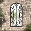 Image de vidaXL Miroir de jardin Noir 70x30 cm Fer pour utilisation extérieure