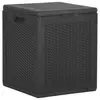 Image de vidaXL Boîte de rangement de jardin 90 L Noir PP Rotin