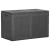 Image de vidaXL Boîte de rangement de jardin 180 L Noir PP Rotin