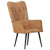 Image de vidaXL Chaise à oreilles Marron Toile