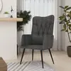 Image de vidaXL Chaise à oreilles Noir Toile