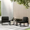 Image de vidaXL Jeu de canapés de jardin 3 pcs et coussins Aluminium Anthracite