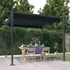 Image de vidaXL Tonnelle de jardin avec toit rétractable 3x3 m Anthracite