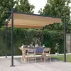 Image de vidaXL Tonnelle de jardin avec toit rétractable 3x3 m Taupe
