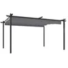 Image de vidaXL Tonnelle de jardin avec toit rétractable de 4 x 3 m, bâche résistante aux UV et à l'eau, structure en acier thermolaqué anthracite