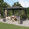 Image de Tonnelle avec parois latérales et double toit Anthracite 3 x 3 m