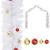 Image de vidaXL Guirlande de Noël décorée avec boules Blanc 10 m