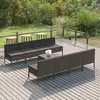 Image de vidaXL Salon de jardin 9 pcs avec coussins Résine tressée Gris