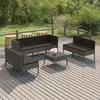 Image de vidaXL Salon de jardin 8 pcs avec coussins résine tressée gris