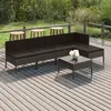 Image de vidaXL Salon de jardin 6 pcs avec coussins résine tressée gris