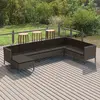 Image de vidaXL Salon de jardin 8 pcs avec coussins résine tressée gris