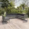 Image de vidaXL Salon de jardin 9 pcs avec coussins Résine tressée Gris