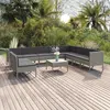 Image de vidaXL Salon de jardin 11 pcs avec coussins Résine tressée Gris