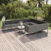 Image de vidaXL Salon de jardin 11 pcs avec coussins Résine tressée Gris