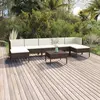 Image de vidaXL Salon de jardin 8 pcs avec coussins résine tressée marron