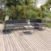Image de vidaXL Salon de jardin 8 pcs avec coussins résine tressée gris