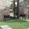 Image de vidaXL Jardinières 2 pcs Noir 50x50x70 cm Bois de pin massif