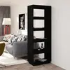 Image de vidaXL Bibliothèque/Séparateur de pièce Noir 60x35x167 cm Pin massif