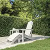 Image de vidaXL Chaise de jardin Adirondack avec repose-pied PEHD Blanc