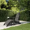 Image de vidaXL Chaise de jardin Adirondack avec repose-pied PEHD anthracite