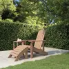 Image de vidaXL Chaise de jardin Adirondack avec repose-pied PEHD marron