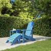 Image de vidaXL Chaise de jardin Adirondack avec repose-pied PEHD bleu marine