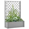Image de vidaXL Lit surélevé de jardin et treillis et système d'arrosage Gris