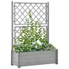 Image de vidaXL Jardinière avec treillis 100x43x142 cm PP Gris pierre