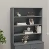 Image de vidaXL Dessus de buffet HAMAR Gris foncé 90x30x100 cm Bois de pin
