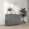 Image de vidaXL Buffet HAMAR Gris foncé 113x40x80 cm Bois massif de pin