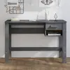 Image de vidaXL Bureau HAMAR Gris foncé 110x40x75 cm Bois massif de pin