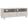 Image de vidaXL Meuble TV Blanc 106 x 40 x 40 cm en bois massif de pin