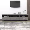 Image de vidaXL Meuble TV HAMAR Gris clair 158x40x40 cm Bois massif de pin