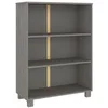 Image de vidaXL Bibliothèque HAMAR Gris clair 85x35x112 cm Bois de pin massif