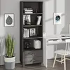 Image de vidaXL Buffet HAMAR Gris clair 60x35x180 cm Bois de pin massif