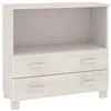 Image de vidaXL Buffet Meuble blanc en pin massif 85,1 x 35,1 x 80 cm