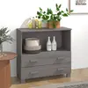 Image de vidaXL Buffet HAMAR Gris clair 85x35x80 cm Bois massif de pin